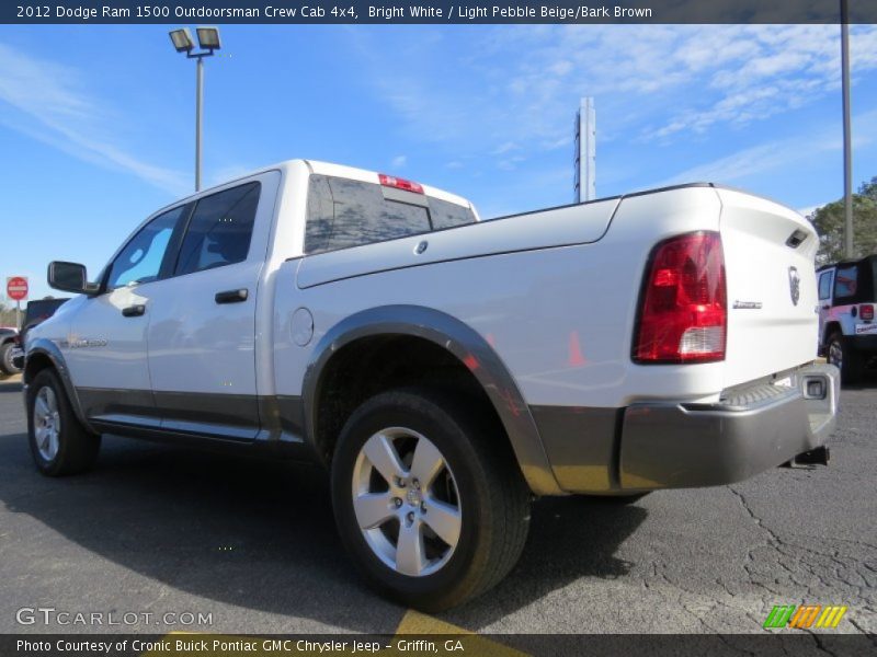 Bright White / Light Pebble Beige/Bark Brown 2012 Dodge Ram 1500 Outdoorsman Crew Cab 4x4