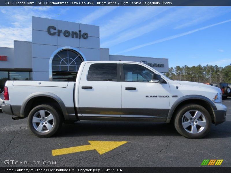 Bright White / Light Pebble Beige/Bark Brown 2012 Dodge Ram 1500 Outdoorsman Crew Cab 4x4