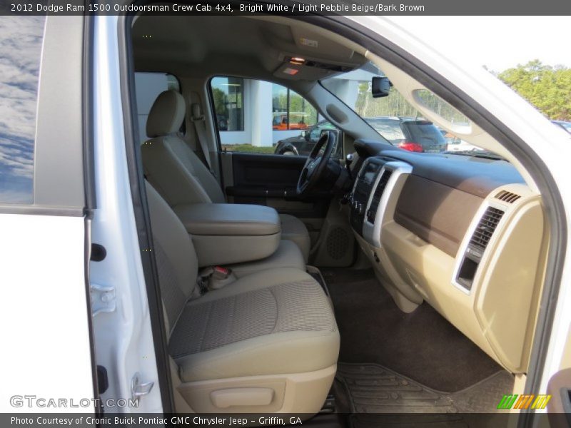 Bright White / Light Pebble Beige/Bark Brown 2012 Dodge Ram 1500 Outdoorsman Crew Cab 4x4