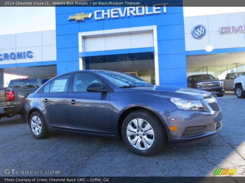 Atlantis Blue Metallic / Jet Black/Medium Titanium 2014 Chevrolet Cruze LS