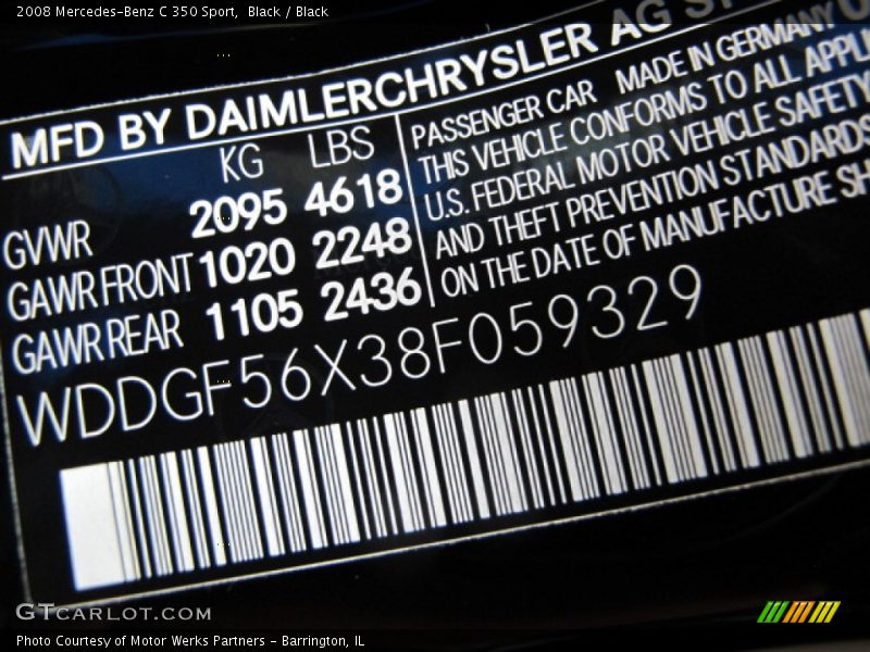 Black / Black 2008 Mercedes-Benz C 350 Sport
