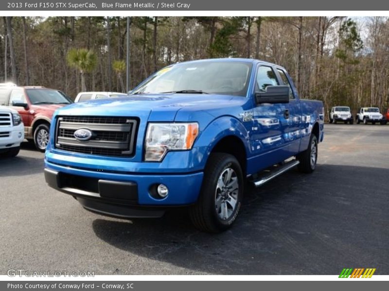 Blue Flame Metallic / Steel Gray 2013 Ford F150 STX SuperCab