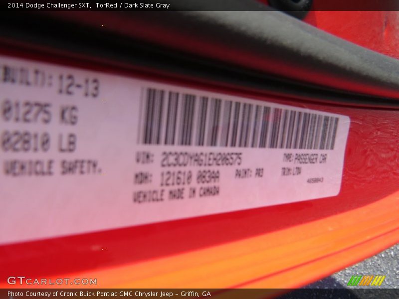 TorRed / Dark Slate Gray 2014 Dodge Challenger SXT