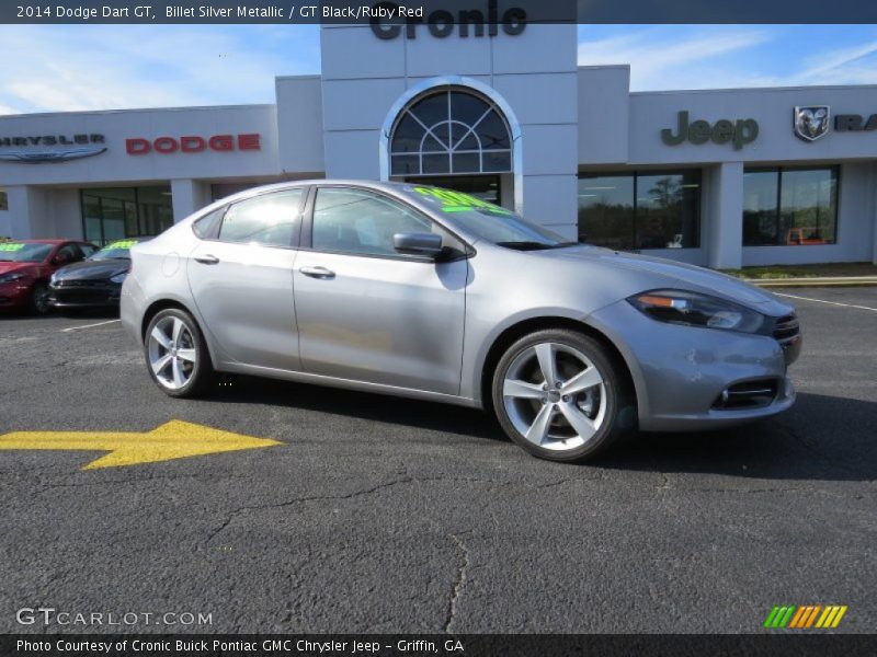 Billet Silver Metallic / GT Black/Ruby Red 2014 Dodge Dart GT
