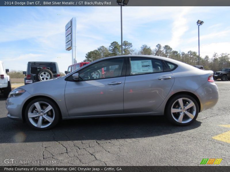 Billet Silver Metallic / GT Black/Ruby Red 2014 Dodge Dart GT