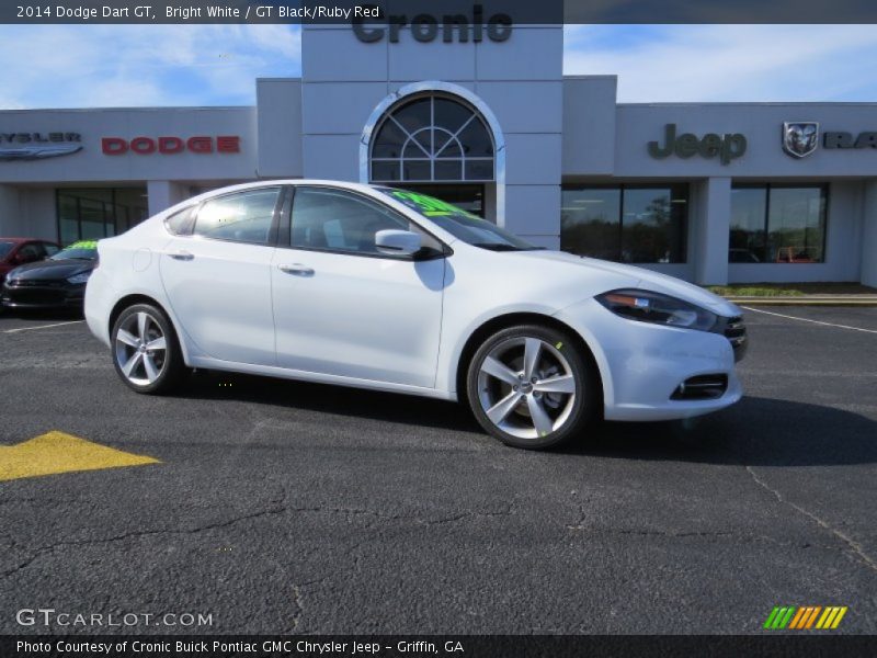 Bright White / GT Black/Ruby Red 2014 Dodge Dart GT