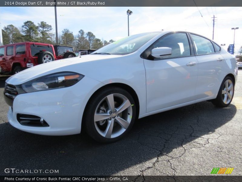 Bright White / GT Black/Ruby Red 2014 Dodge Dart GT