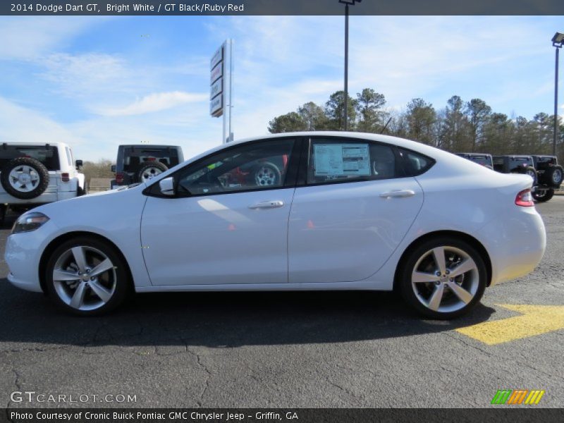 Bright White / GT Black/Ruby Red 2014 Dodge Dart GT