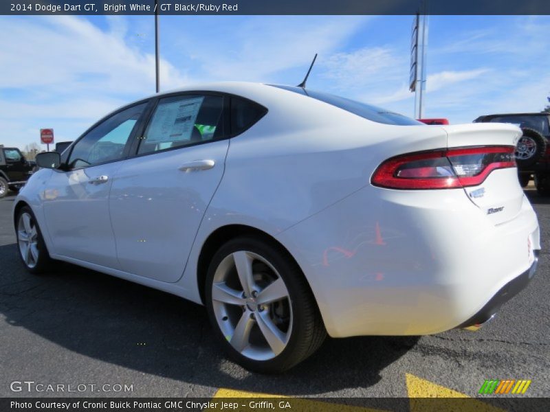 Bright White / GT Black/Ruby Red 2014 Dodge Dart GT