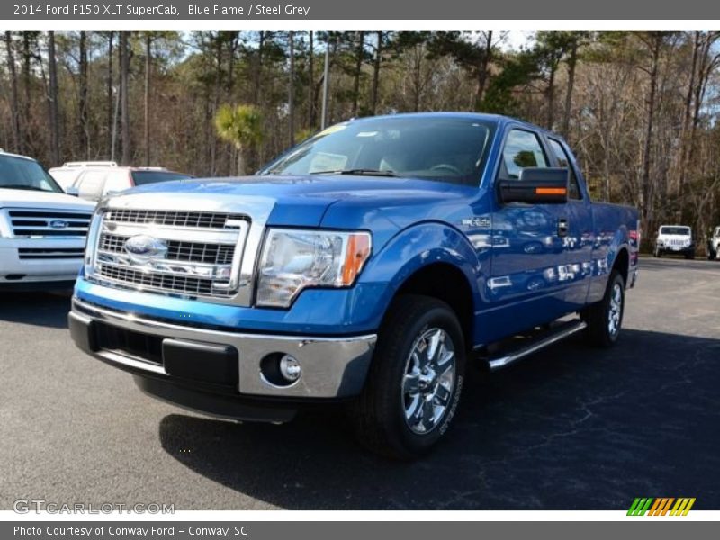 Blue Flame / Steel Grey 2014 Ford F150 XLT SuperCab