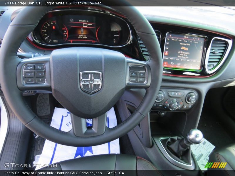 Bright White / GT Black/Ruby Red 2014 Dodge Dart GT