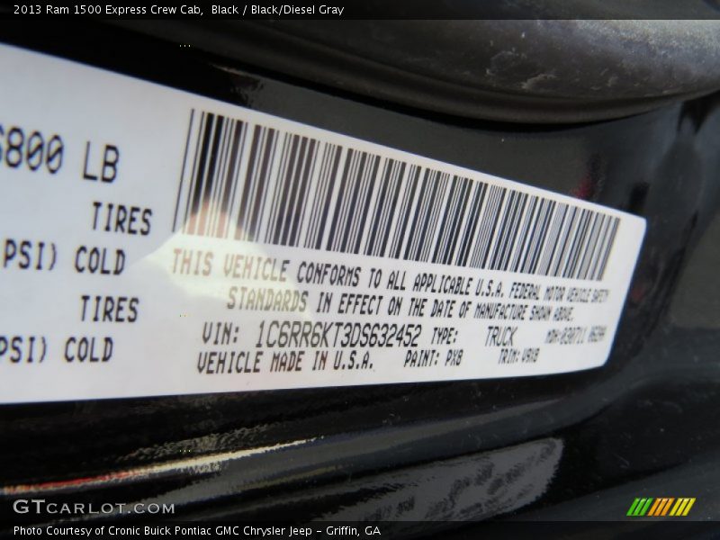 Black / Black/Diesel Gray 2013 Ram 1500 Express Crew Cab