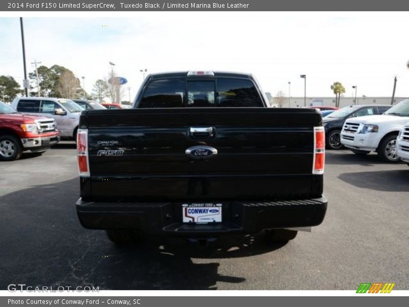 Tuxedo Black / Limited Marina Blue Leather 2014 Ford F150 Limited SuperCrew