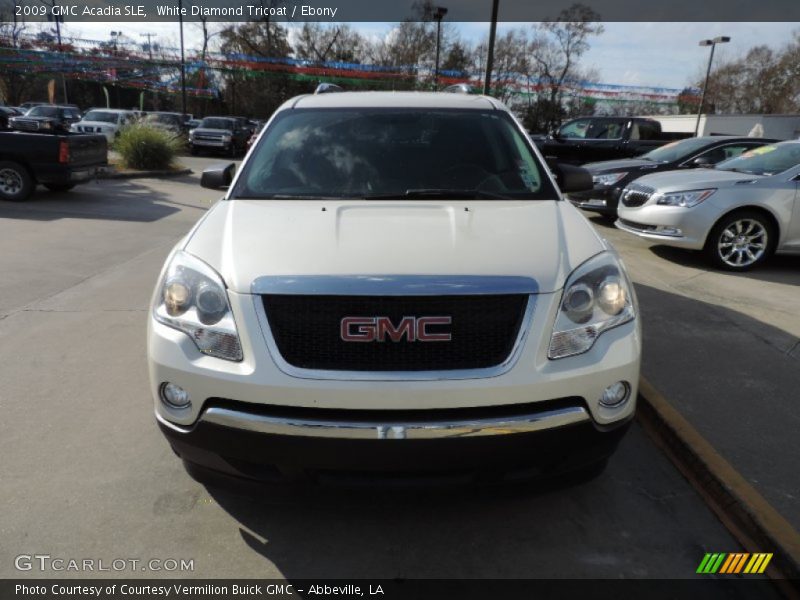 White Diamond Tricoat / Ebony 2009 GMC Acadia SLE