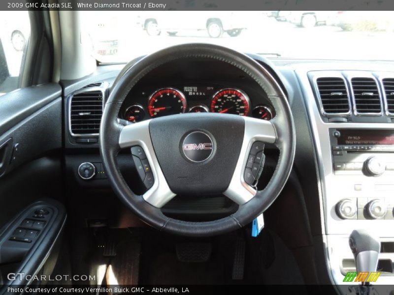 White Diamond Tricoat / Ebony 2009 GMC Acadia SLE