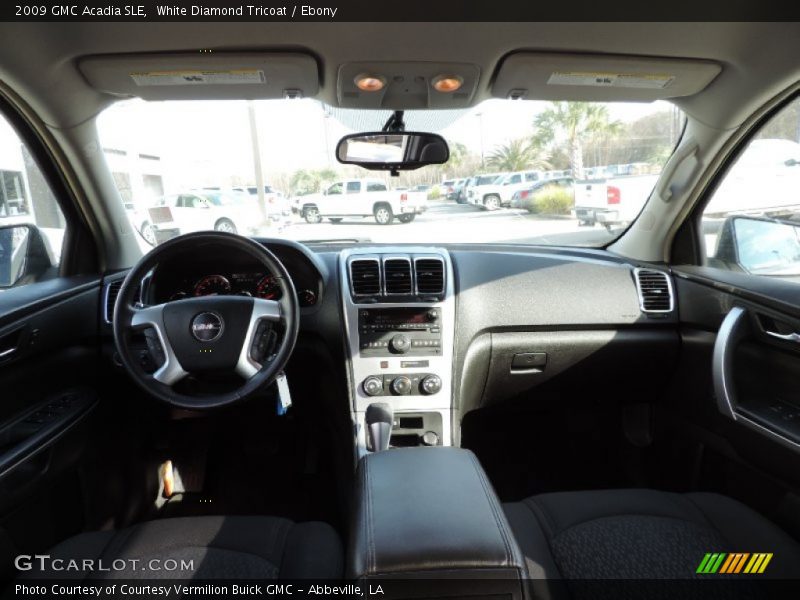 White Diamond Tricoat / Ebony 2009 GMC Acadia SLE