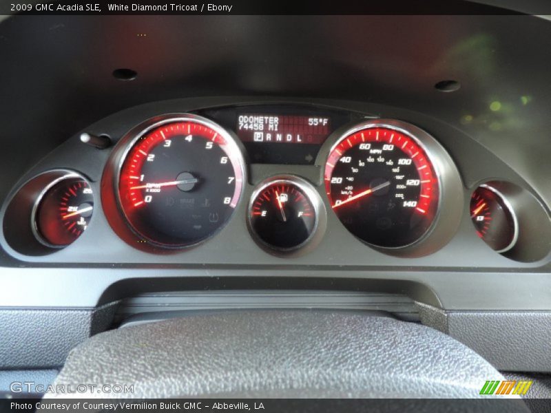 White Diamond Tricoat / Ebony 2009 GMC Acadia SLE