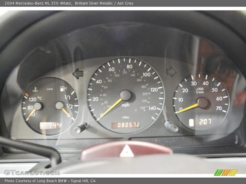 Brilliant Silver Metallic / Ash Grey 2004 Mercedes-Benz ML 350 4Matic
