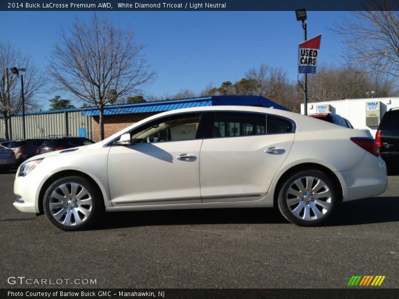 White Diamond Tricoat / Light Neutral 2014 Buick LaCrosse Premium AWD