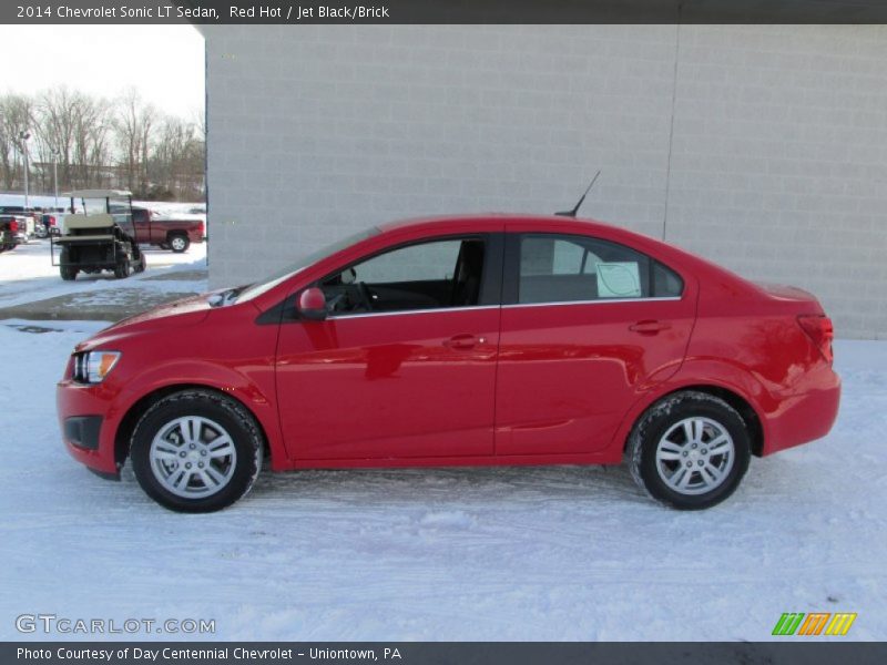 Red Hot / Jet Black/Brick 2014 Chevrolet Sonic LT Sedan