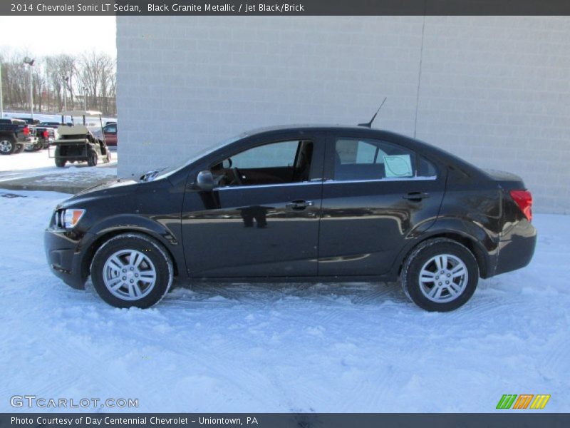 Black Granite Metallic / Jet Black/Brick 2014 Chevrolet Sonic LT Sedan