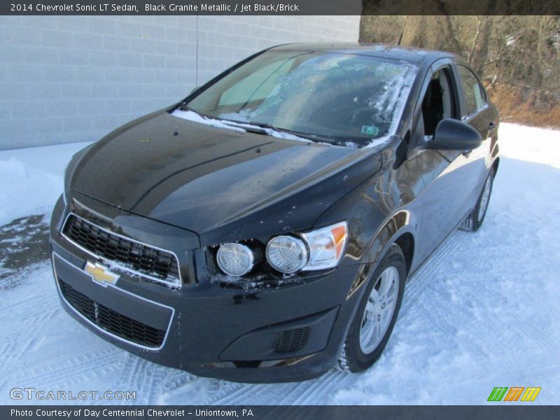 Black Granite Metallic / Jet Black/Brick 2014 Chevrolet Sonic LT Sedan