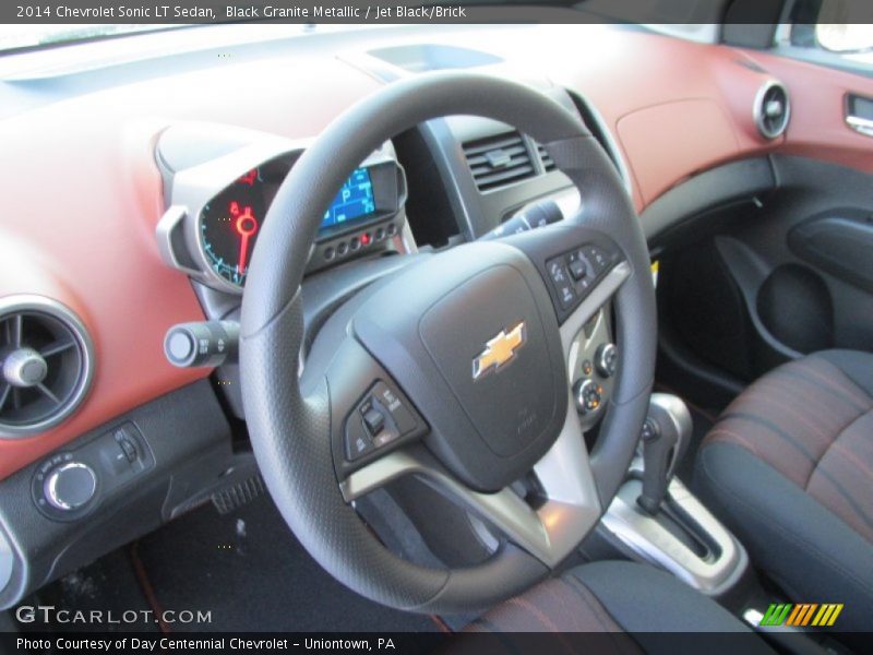 Black Granite Metallic / Jet Black/Brick 2014 Chevrolet Sonic LT Sedan