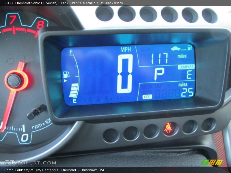 Black Granite Metallic / Jet Black/Brick 2014 Chevrolet Sonic LT Sedan