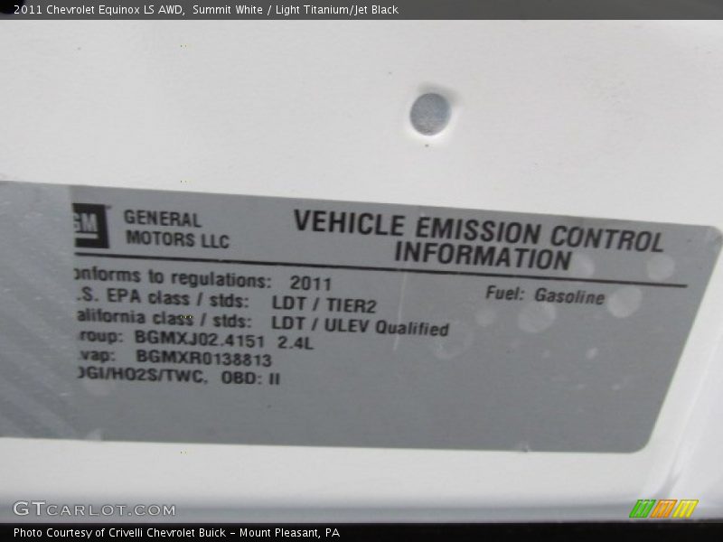 Summit White / Light Titanium/Jet Black 2011 Chevrolet Equinox LS AWD