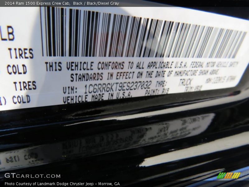 Black / Black/Diesel Gray 2014 Ram 1500 Express Crew Cab