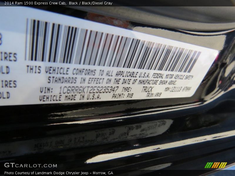 Black / Black/Diesel Gray 2014 Ram 1500 Express Crew Cab