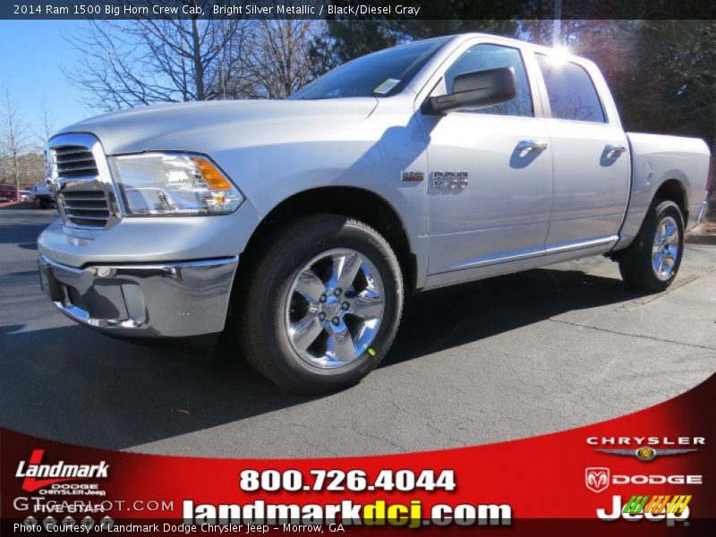 Bright Silver Metallic / Black/Diesel Gray 2014 Ram 1500 Big Horn Crew Cab