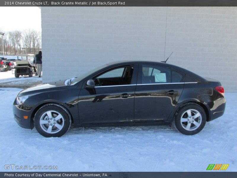 Black Granite Metallic / Jet Black/Sport Red 2014 Chevrolet Cruze LT