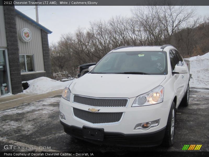 White / Cashmere/Ebony 2012 Chevrolet Traverse LTZ AWD