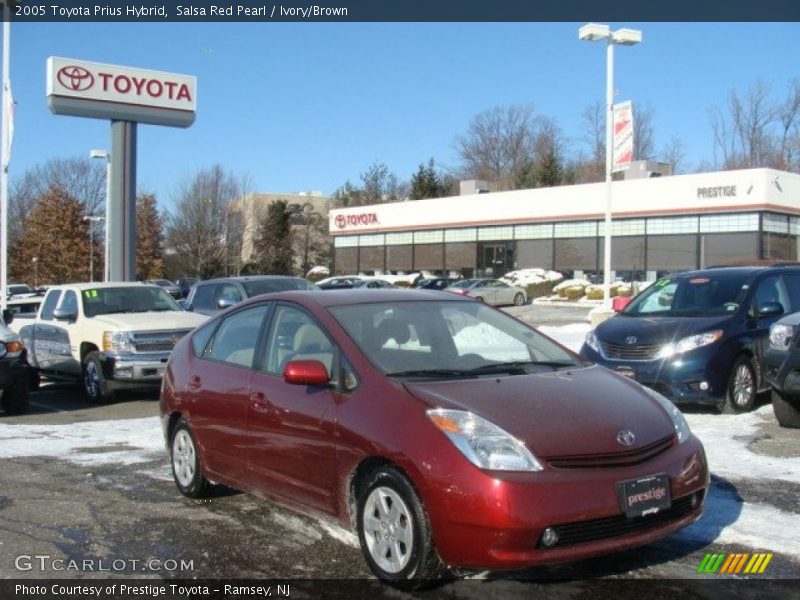 Salsa Red Pearl / Ivory/Brown 2005 Toyota Prius Hybrid
