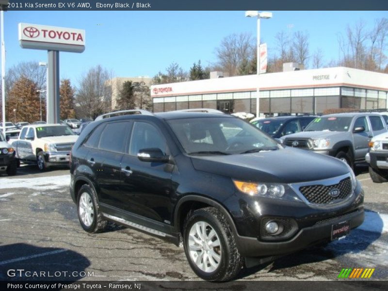 Ebony Black / Black 2011 Kia Sorento EX V6 AWD