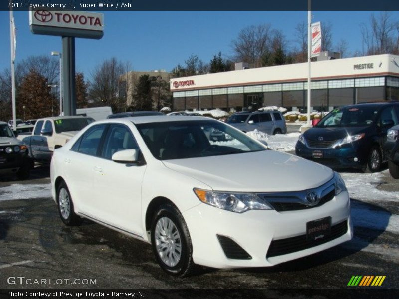 Super White / Ash 2012 Toyota Camry LE