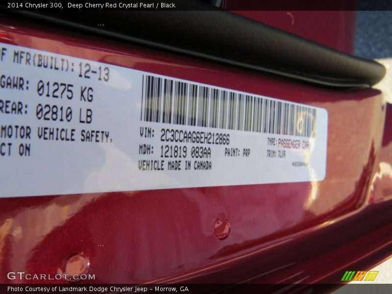 Deep Cherry Red Crystal Pearl / Black 2014 Chrysler 300