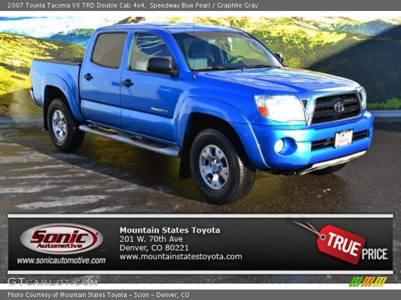 Speedway Blue Pearl / Graphite Gray 2007 Toyota Tacoma V6 TRD Double Cab 4x4