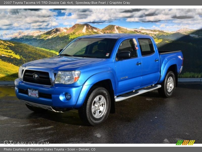 Speedway Blue Pearl / Graphite Gray 2007 Toyota Tacoma V6 TRD Double Cab 4x4