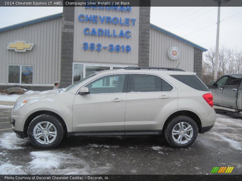 Champagne Silver Metallic / Jet Black 2014 Chevrolet Equinox LT AWD