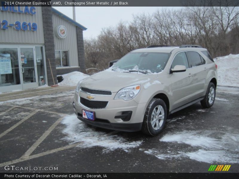 Champagne Silver Metallic / Jet Black 2014 Chevrolet Equinox LT AWD
