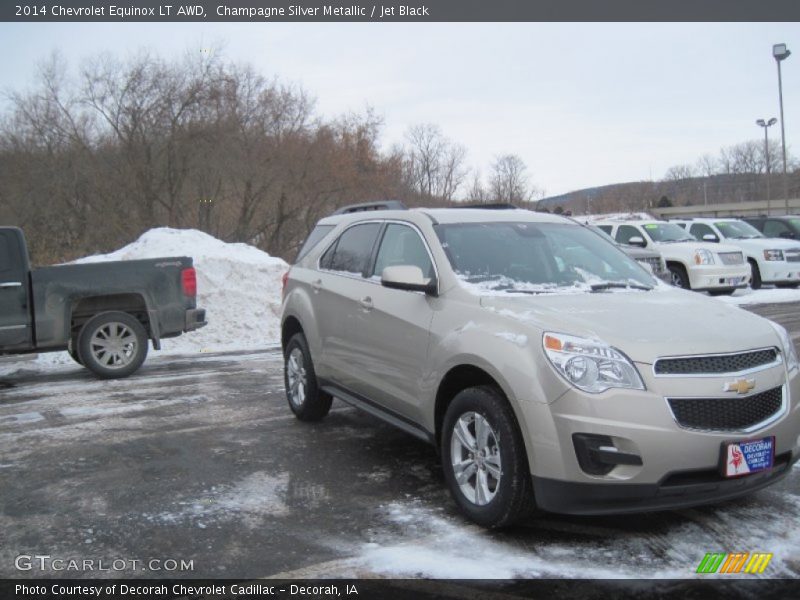 Champagne Silver Metallic / Jet Black 2014 Chevrolet Equinox LT AWD