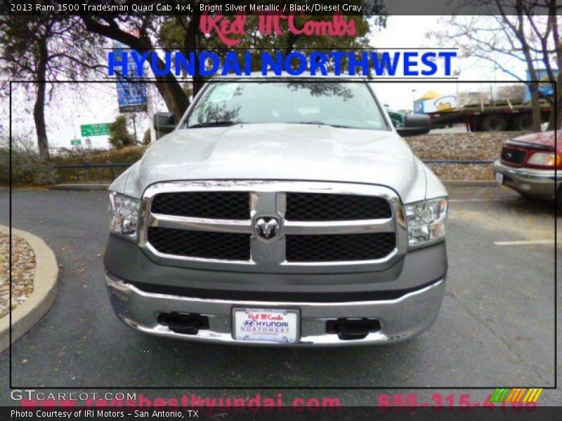Bright Silver Metallic / Black/Diesel Gray 2013 Ram 1500 Tradesman Quad Cab 4x4