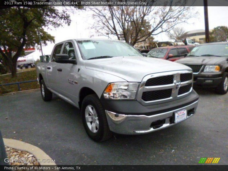 Bright Silver Metallic / Black/Diesel Gray 2013 Ram 1500 Tradesman Quad Cab 4x4