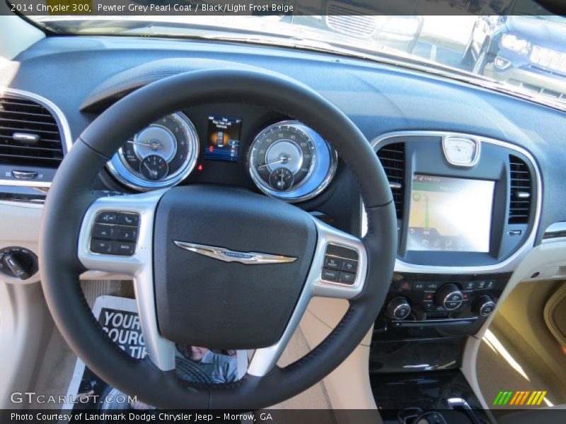 Pewter Grey Pearl Coat / Black/Light Frost Beige 2014 Chrysler 300