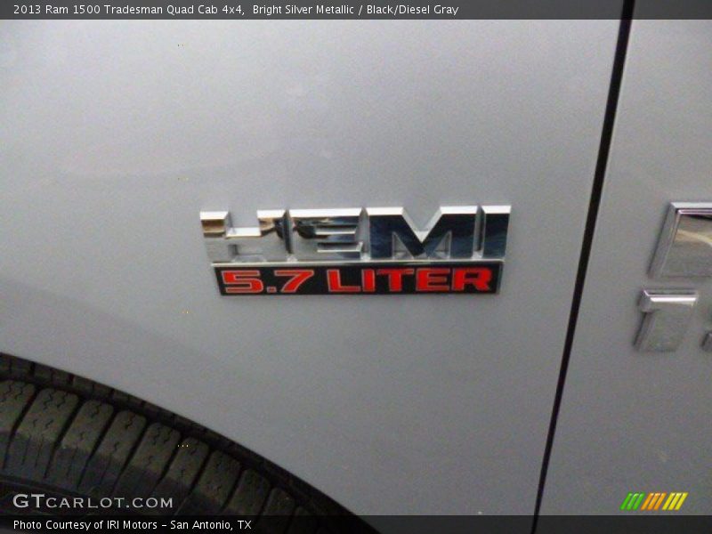 Bright Silver Metallic / Black/Diesel Gray 2013 Ram 1500 Tradesman Quad Cab 4x4