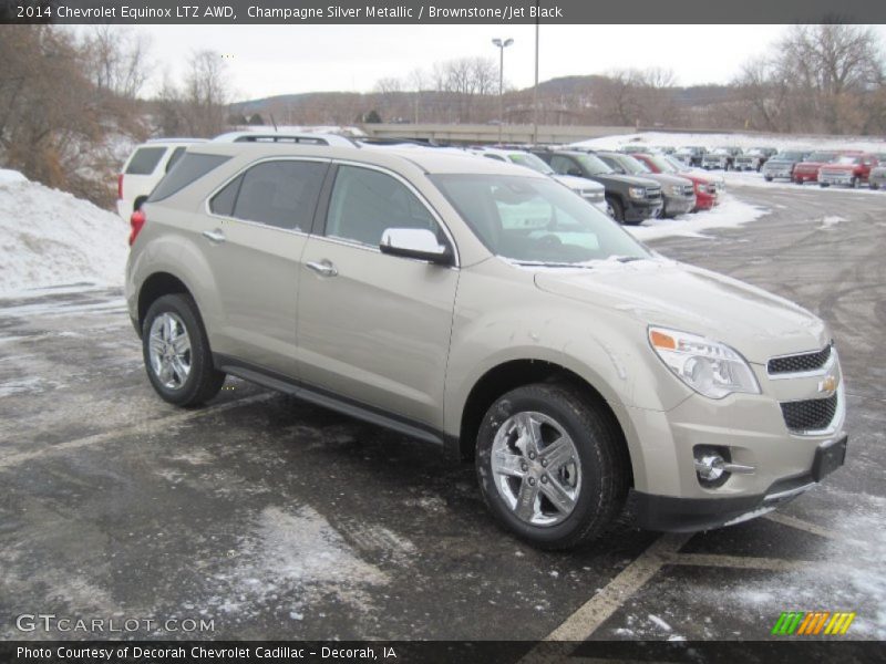 Champagne Silver Metallic / Brownstone/Jet Black 2014 Chevrolet Equinox LTZ AWD