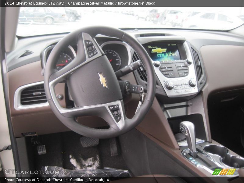 Champagne Silver Metallic / Brownstone/Jet Black 2014 Chevrolet Equinox LTZ AWD