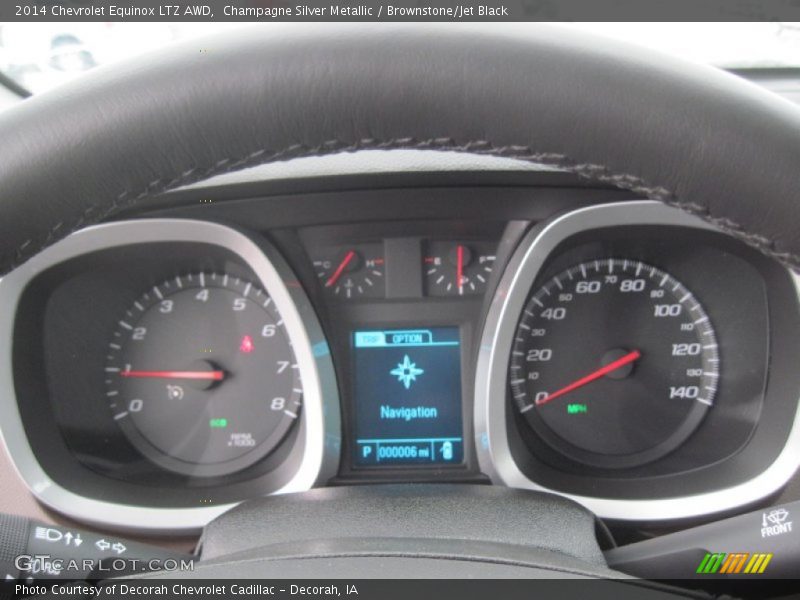 Champagne Silver Metallic / Brownstone/Jet Black 2014 Chevrolet Equinox LTZ AWD